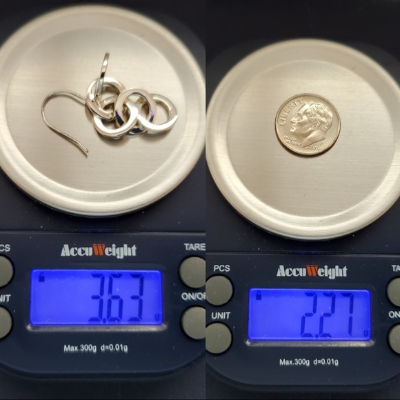 Sterling Interlocking Circles Earrings by C^A - Picture 12 of 12